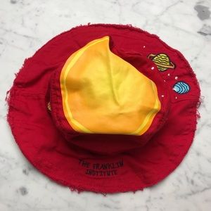 Kid Tees Space Planets Rocketship Bucket Hat 12M